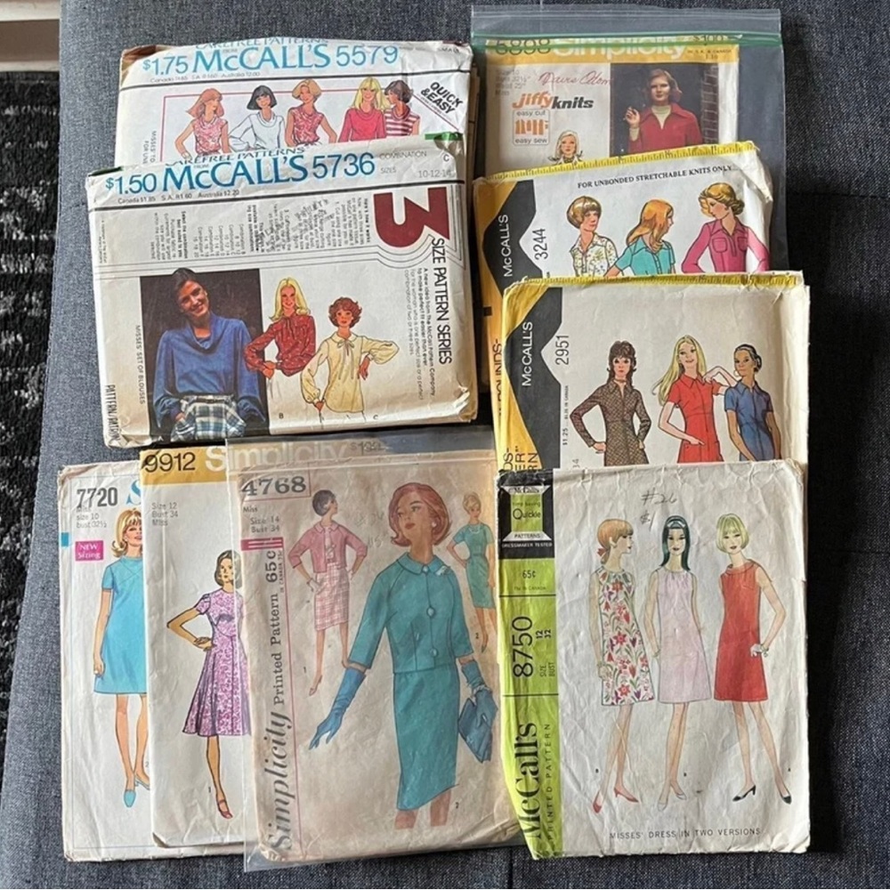 Vintage sewing patterns McCalls & Simplicity sized 10-14